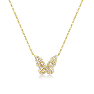 Mariposa Butterfly Silver Pendant Necklace