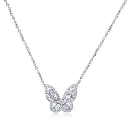 Mariposa Butterfly Silver Pendant Necklace