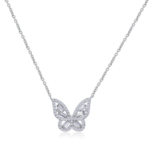 Mariposa Butterfly Silver Pendant Necklace