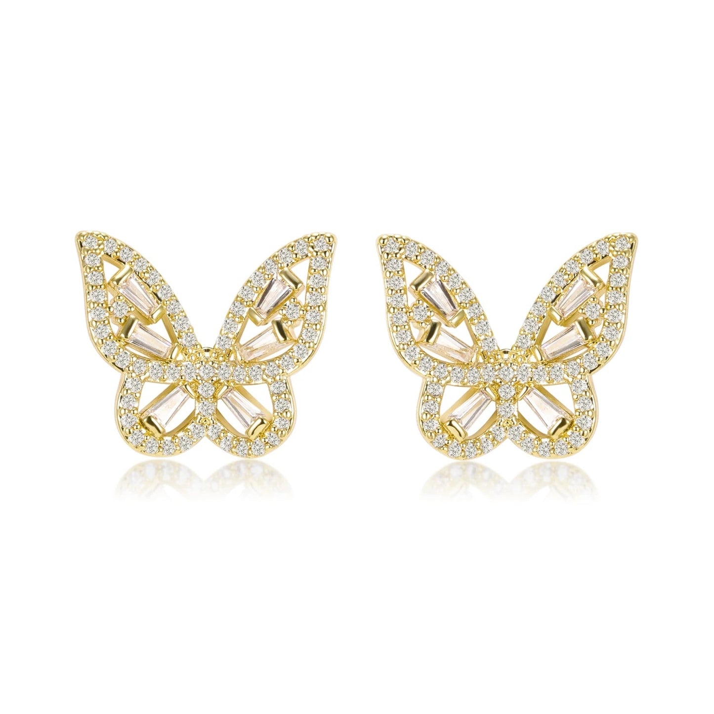 Mariposa Butterfly Gold Stud Earrings