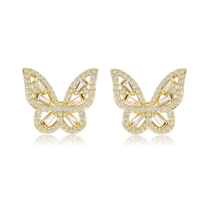 Mariposa Butterfly Silver Stud Earrings