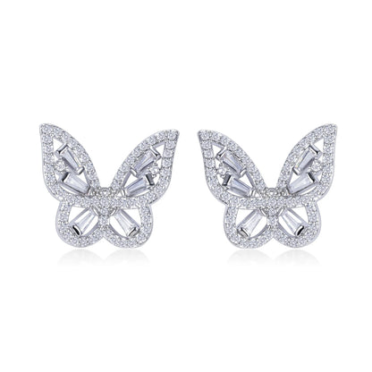 Mariposa Butterfly Silver Stud Earrings