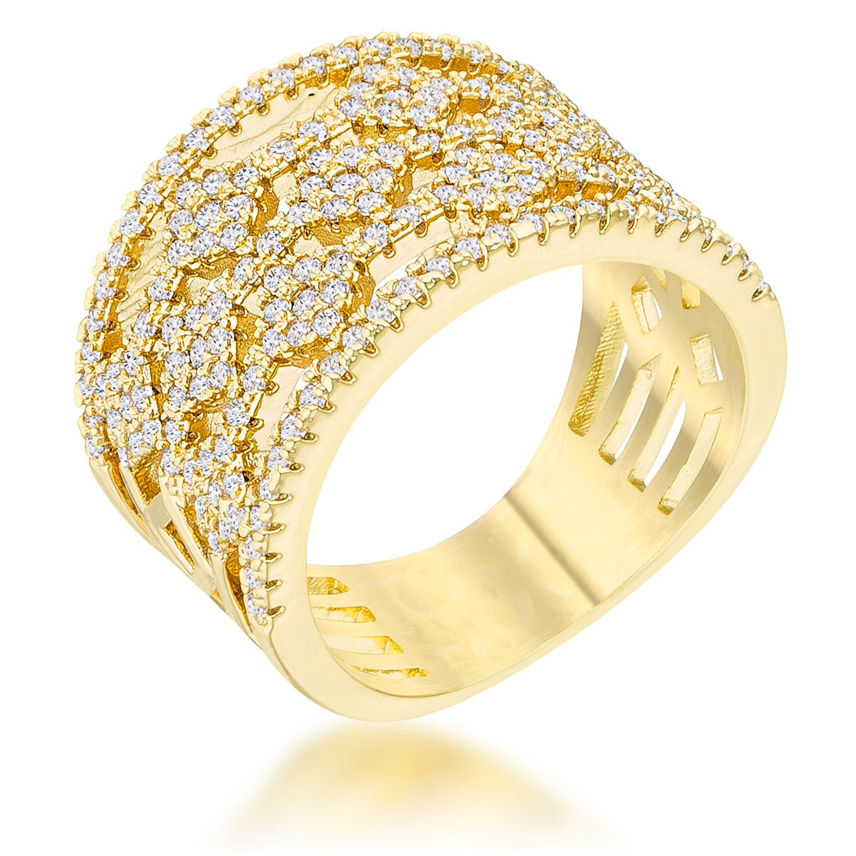 Marlene Gold Wide Band Cocktail Ring | 0.6ct