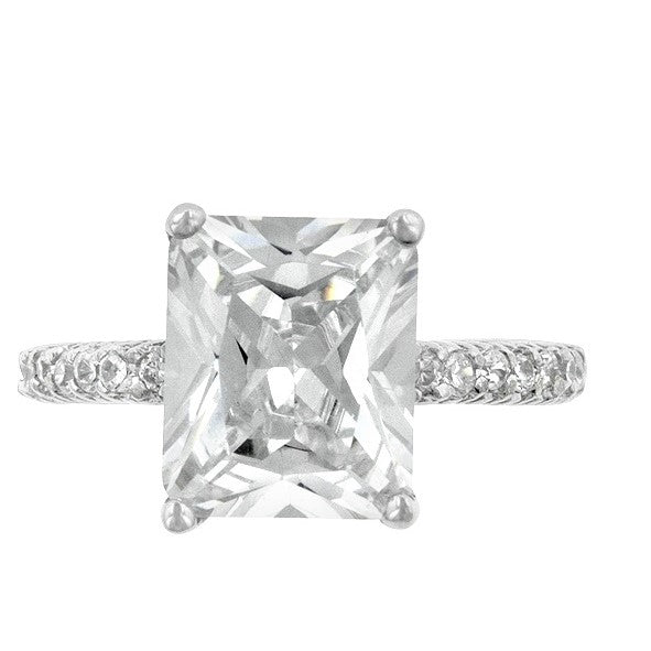 Marlene 6ct Radiant CZ Engagement Ring | 7ct | Sterling Silver