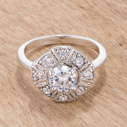 Mary Antique Round Milgran Engagement Ring | 1.3ct