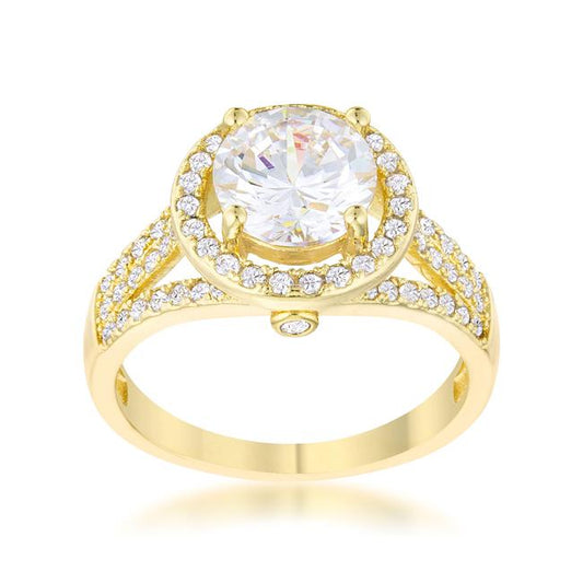 Marylin 2ct Round Halo Gold Engagement Ring | 2.5ct |14k Gold