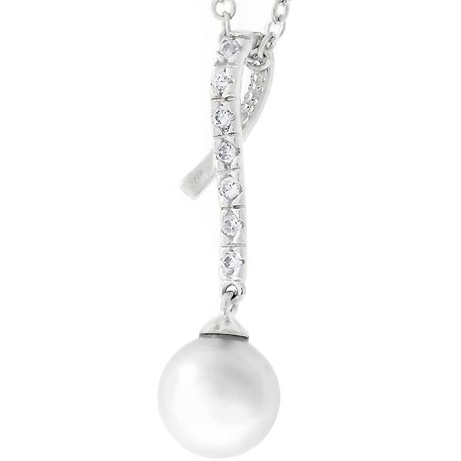 Matia Pearl Drop CZ Pendant - Beloved Sparkles