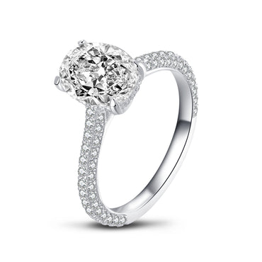 Maxine 10x7mm Oval CZ Engagement Ring | 2.2ct | 925 Sterling Silver