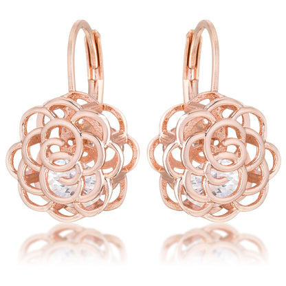 Maya CZ Rose Drop Rose Gold Earrings | 1.5ct