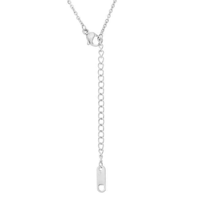 Maya Rose Drop CZ Silvertone Necklace - Beloved Sparkles