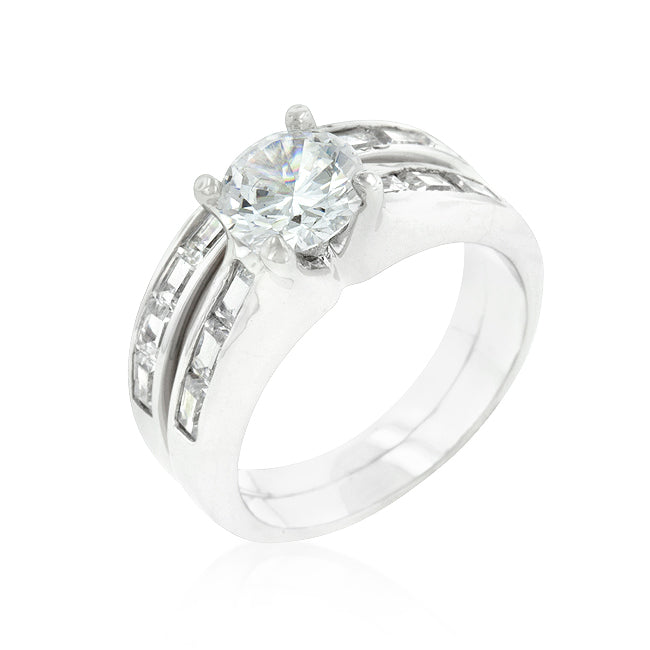 Mary 1.5ct Round CZ Engagement Ring Set | 2.8ct