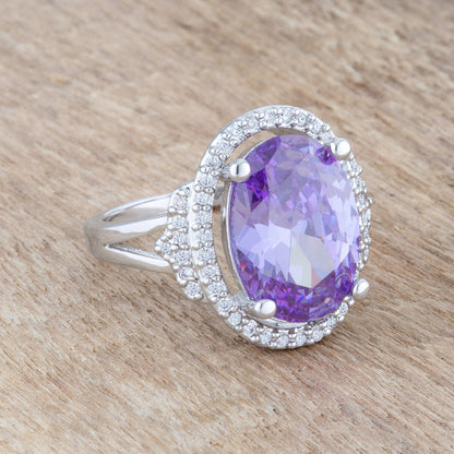 Melanie Oval Amethyst CZ Cocktail Ring | 7ct