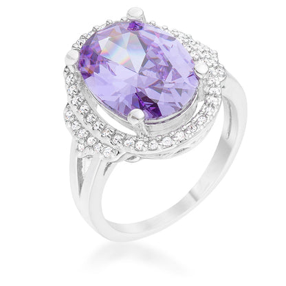 Melanie Oval Amethyst CZ Cocktail Ring | 7ct