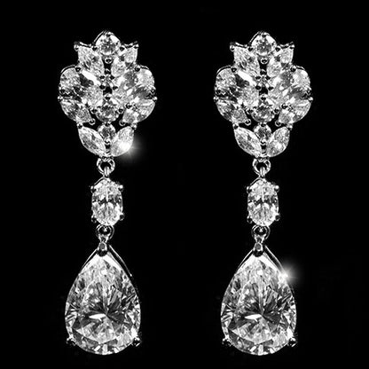 Melita Pear Cluster Dangle Earrings | 44mm