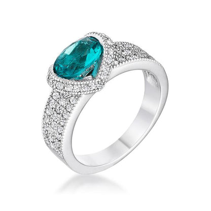 Melora Aqua Oval CZ Cocktail Ring | 3.5ct