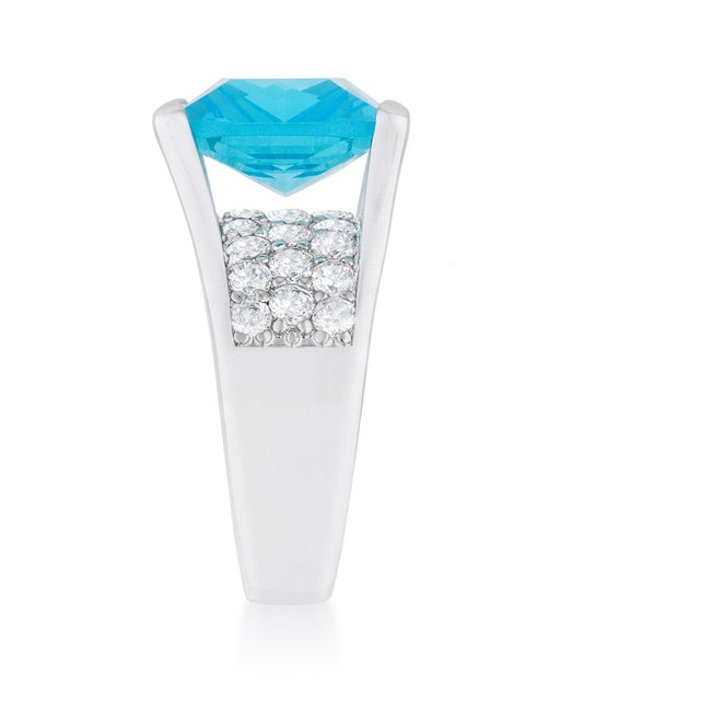 Mina Aqua Blue Cluster Statement Cocktail Ring | 15.5ct