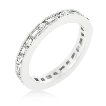 Mira Alternating Baguette CZ Eternity Ring | 2.6ct