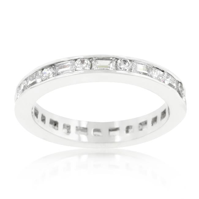 Mira Alternating Baguette CZ Eternity Ring | 2.6ct