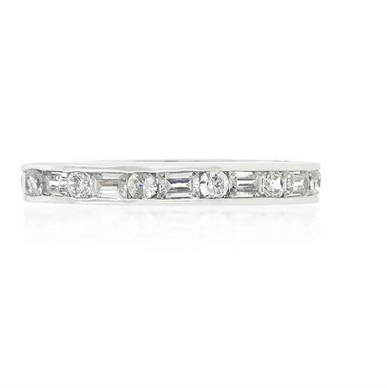 Mira Alternating Baguette CZ Eternity Ring | 2.6ct