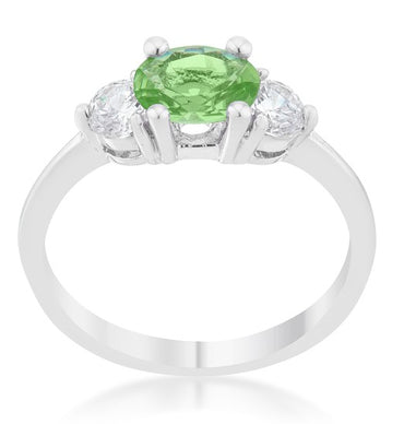 Miranna Three Stone Oval Peridot Engagement Ring | 1.5ct