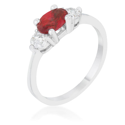 Miranna Three Stone Ruby Oval Engagement Ring | 1.5ct