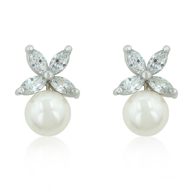 Misty Freshwater Pearl Stud Earrings