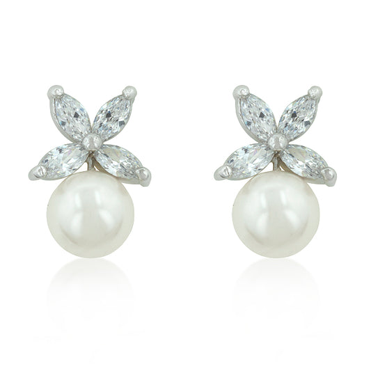 Misty Freshwater Pearl Stud Earrings