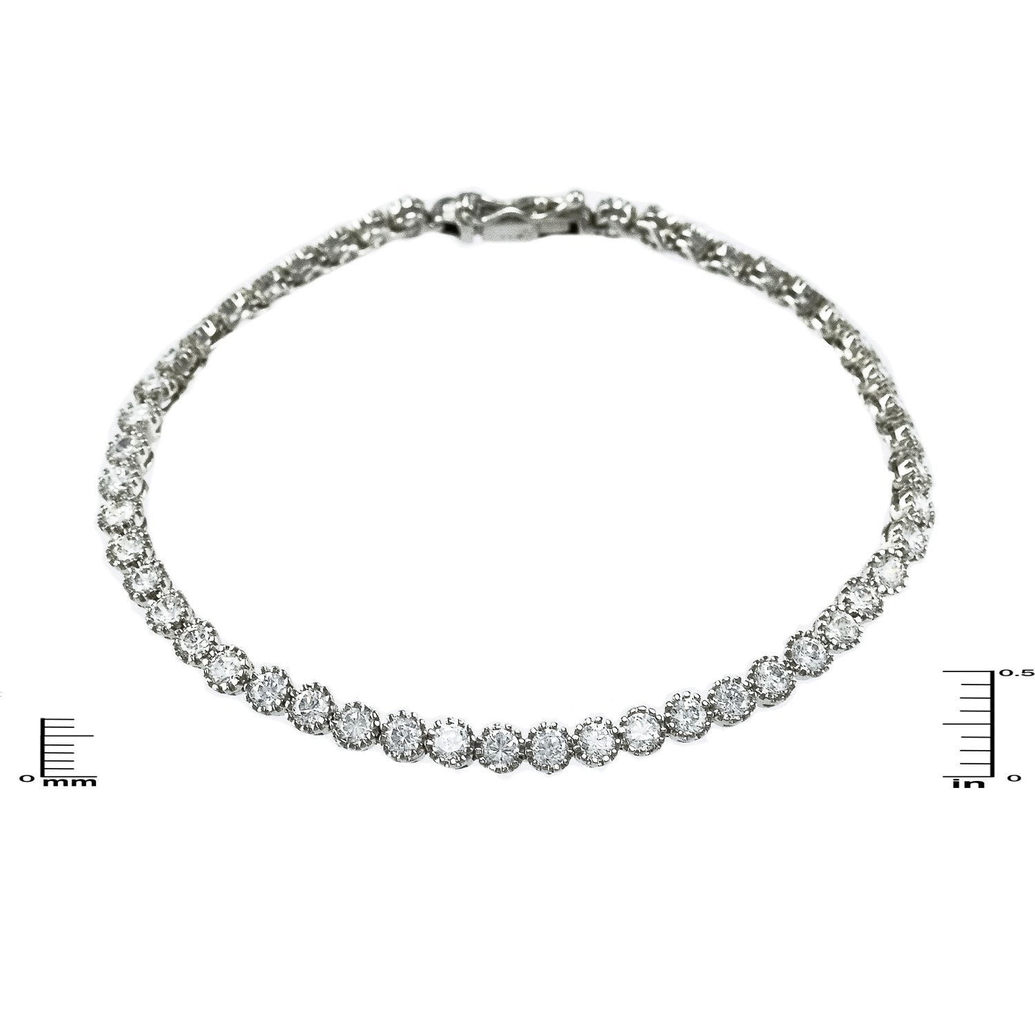 Moreenie CZ Round Silver Tennis Bracelet – 7in | 13ct - Beloved Sparkles