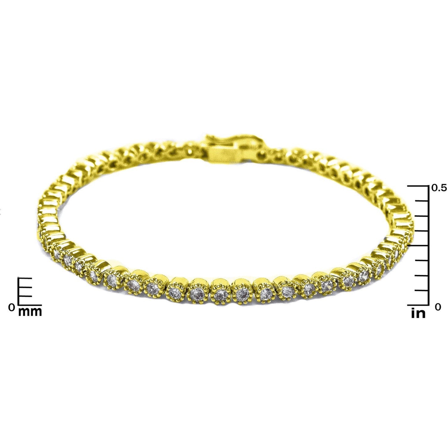 Morina Petite CZ Round  Gold Tennis Bracelet – 7in  | 5ct - Beloved Sparkles