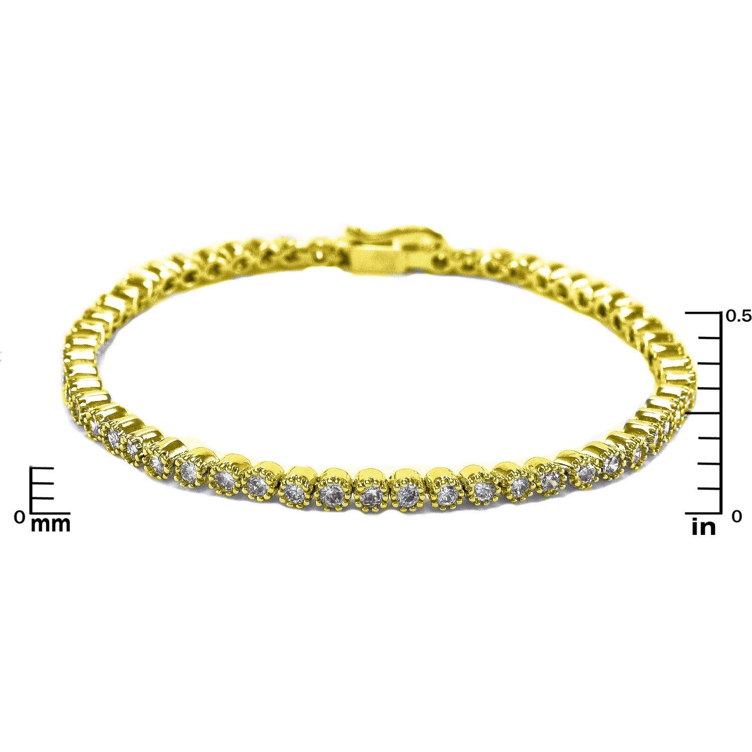 Morina Petite CZ Round  Gold Tennis Bracelet – 7in  | 5ct - Beloved Sparkles