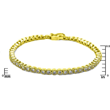 Morina Petite CZ Round  Gold Tennis Bracelet – 7in  | 5ct - Beloved Sparkles