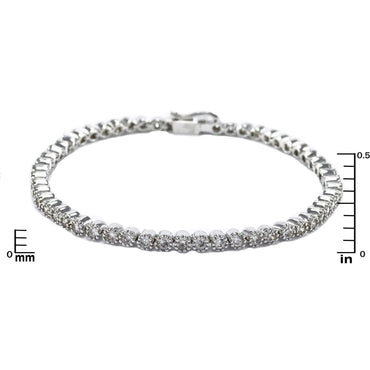 Morina Petite CZ Round  Silver Tennis Bracelet – 7in | 5ct - Beloved Sparkles