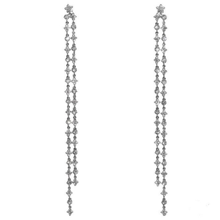 Mysta CZ Linear Chandelier Earrings | 200mm