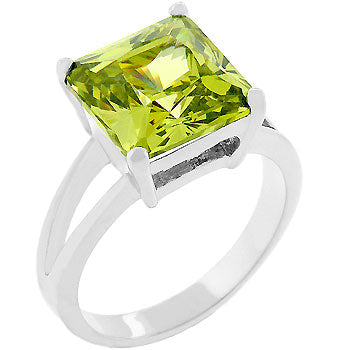 Nadine Peridot Princess Cut Engagement Ring | 5.6ct