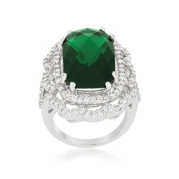 Nahida Faceted Emerald Cocktail Ring | 26ct