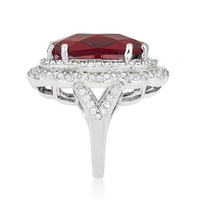 Nahida 24ct Faceted Ruby CZ Cocktail Ring | 26ct