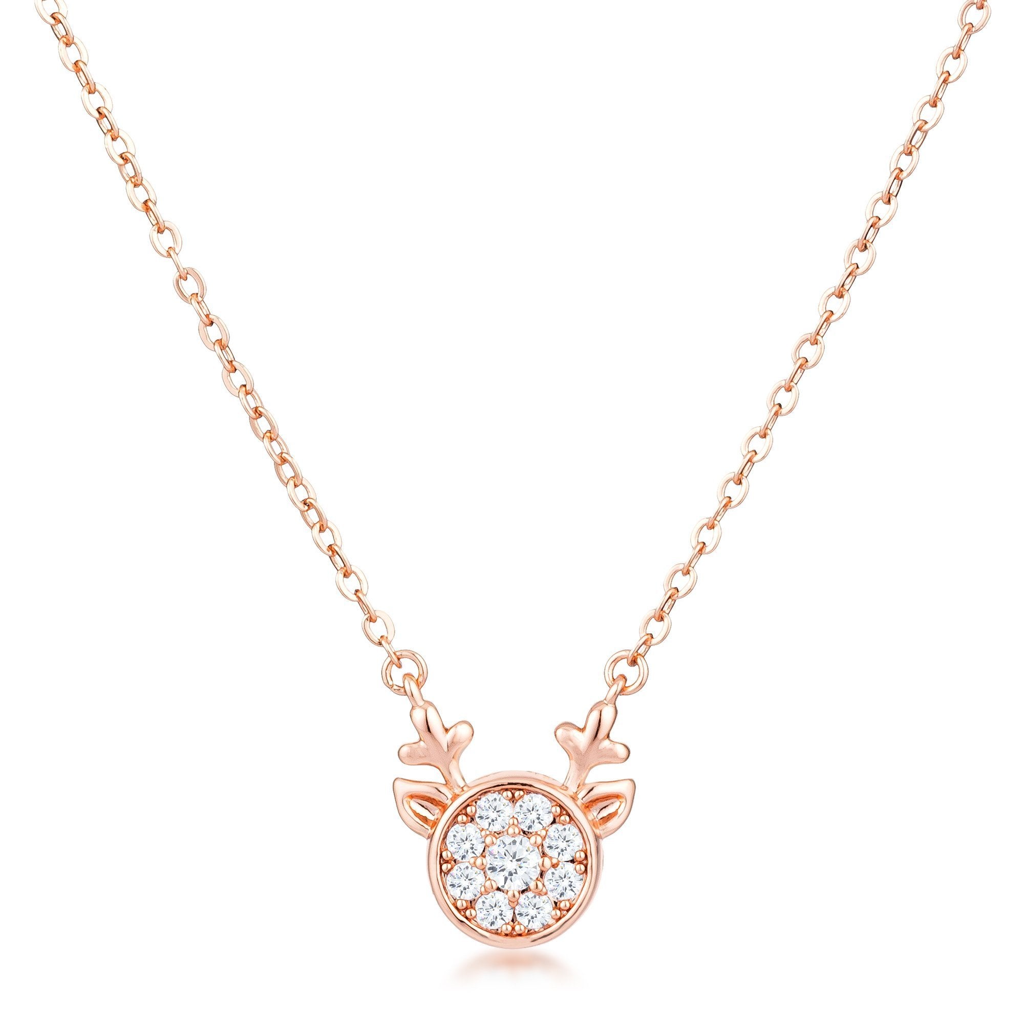 Nala Reindeer CZ Rose Gold Pendant – Beloved Sparkles