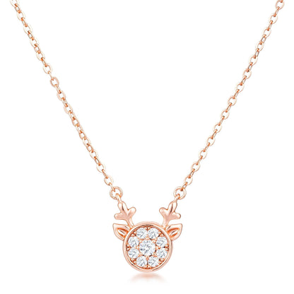 Nala Reindeer CZ Rose Gold Pendant