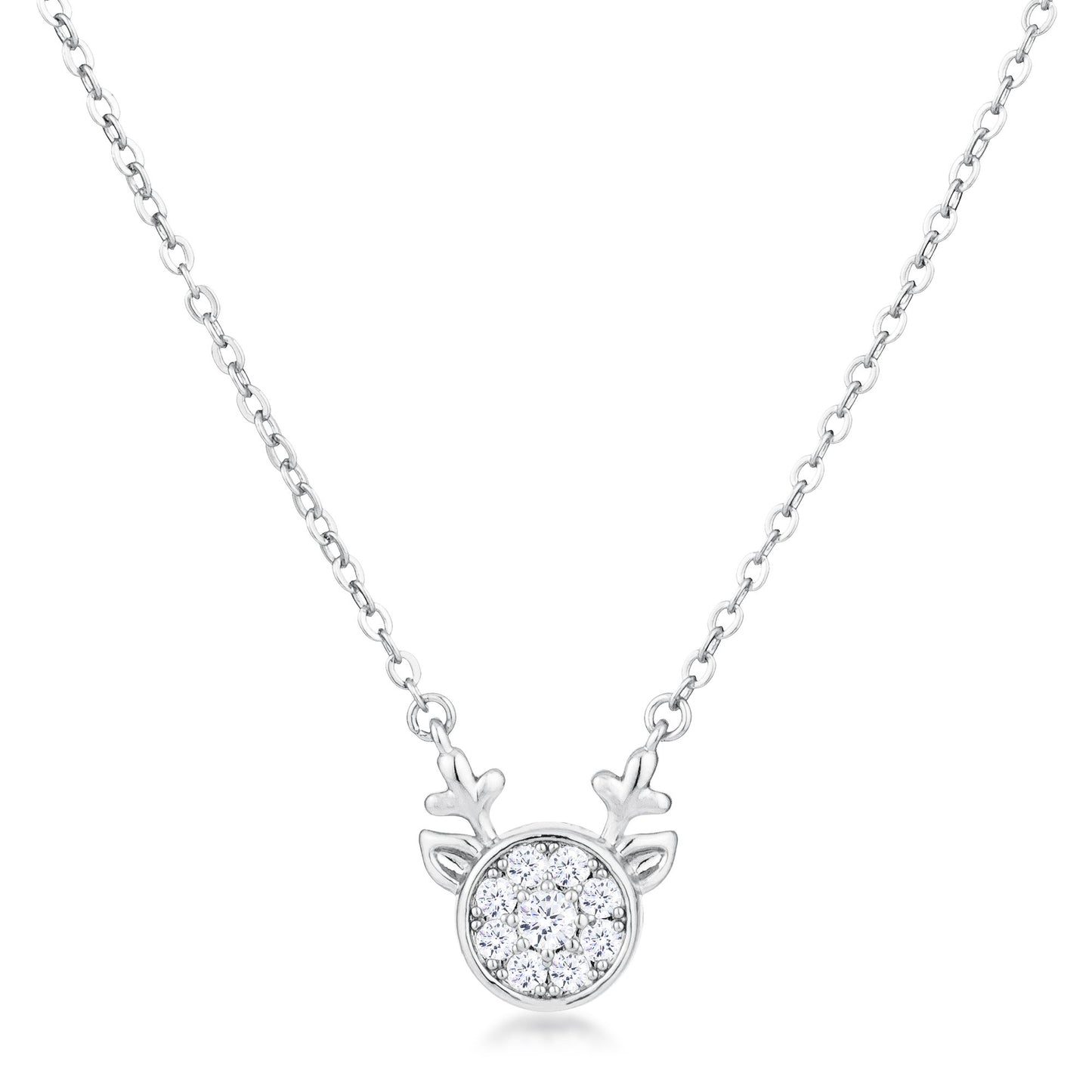 Nala Reindeer CZ Silver Pendant