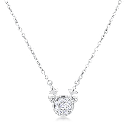 Nala Reindeer CZ Silver Pendant