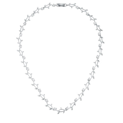 Nathana Romantic Vineyard Silver Necklace | 16in