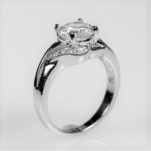 Natka Round CZ Elegant Engagement Ring | 1.8ct