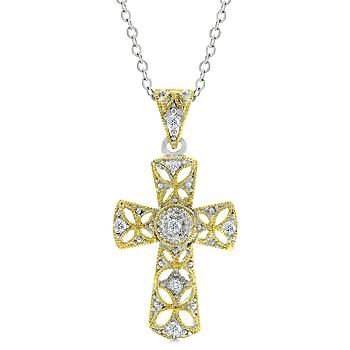 Natka Veiled Gold Cross Pendant