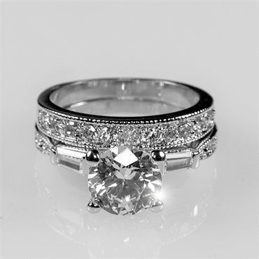 Nita Round Solitaire Engagement Ring Set | 3ct