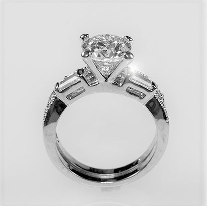 Nita Round Solitaire Engagement Ring Set | 3ct