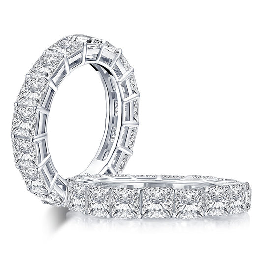 Norana 4mm Princess CZ Eternity Stackable Ring | 6ct | Sterling Silver