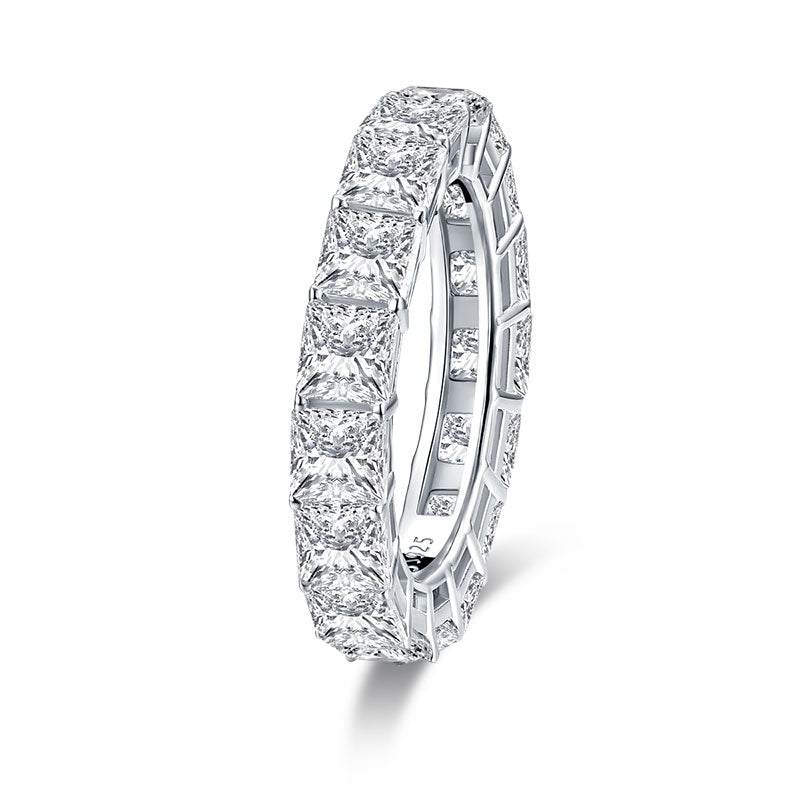 Norana 4mm Princess CZ Eternity Stackable Ring | 6ct | Sterling Silver