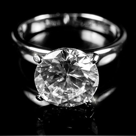 Odelia Timeless 10mm Round Solitaire Engagement Ring | 3.5ct | Sterling Silver