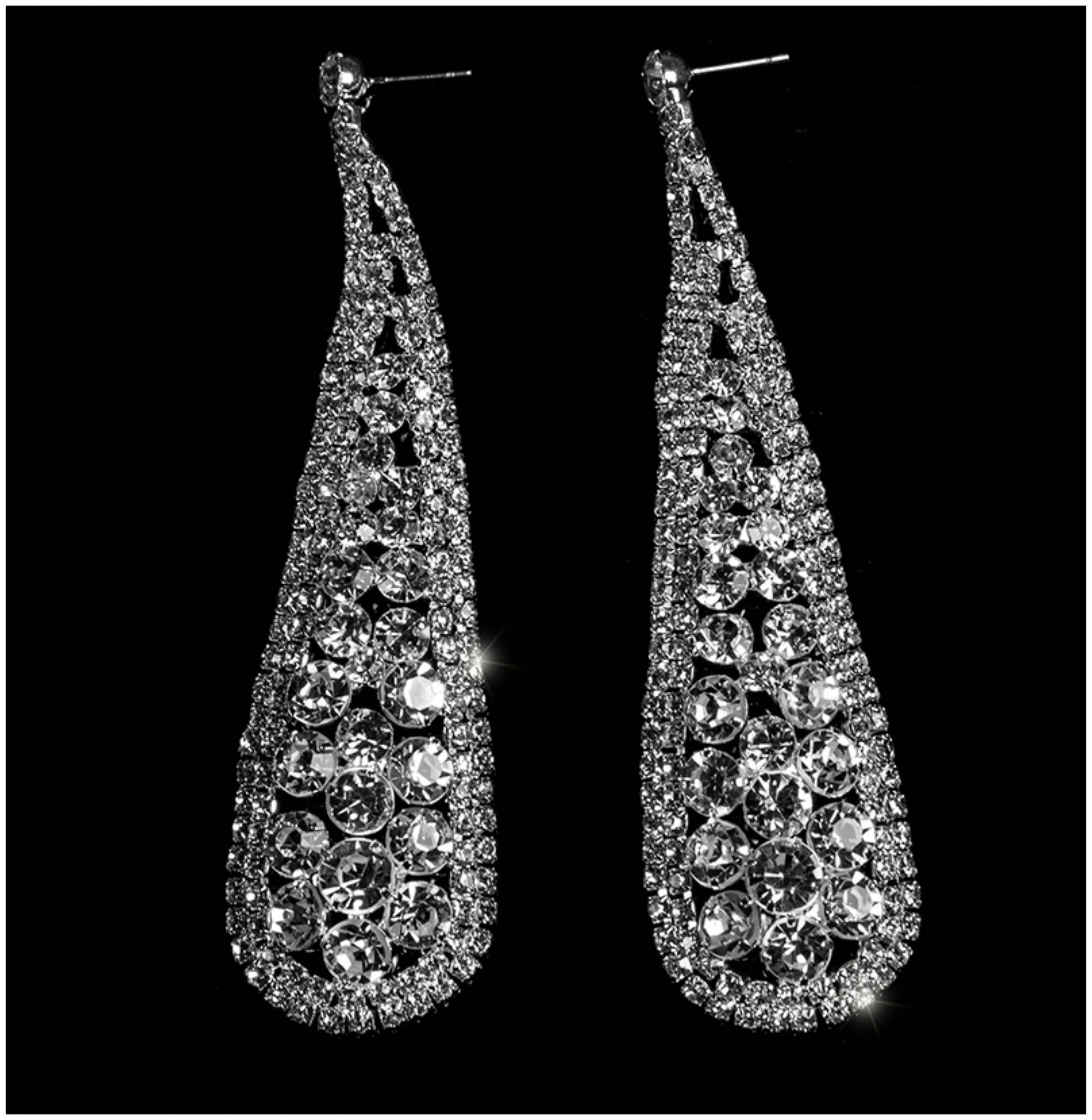 Olivia Statement Drop Earrings Silver