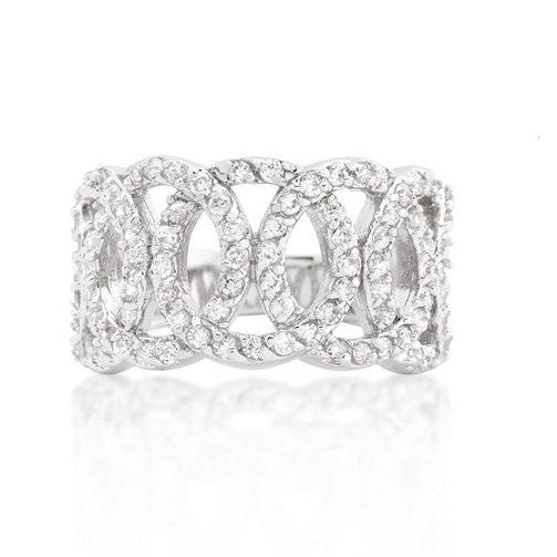 Lina CZ Circular Wide Band Ring | 5ct